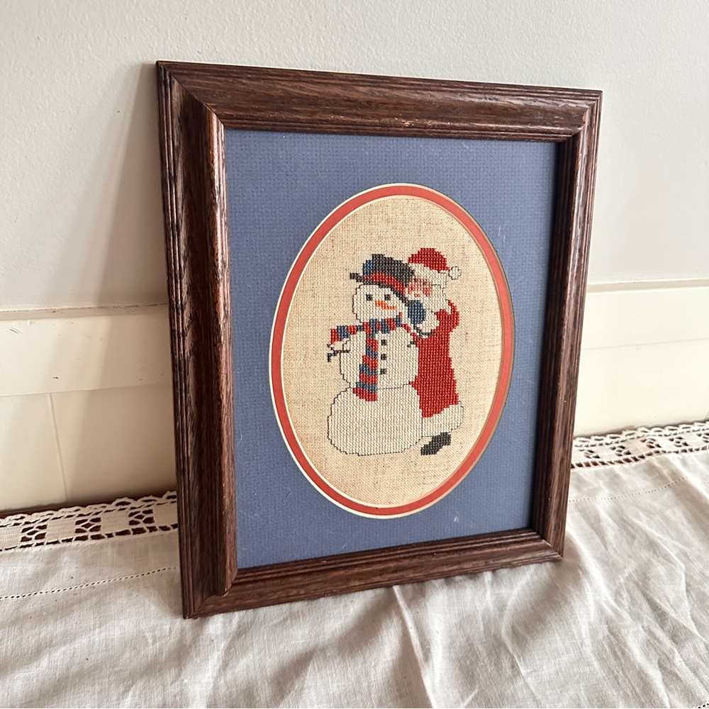 Framed Snowman Santa Holiday Decor